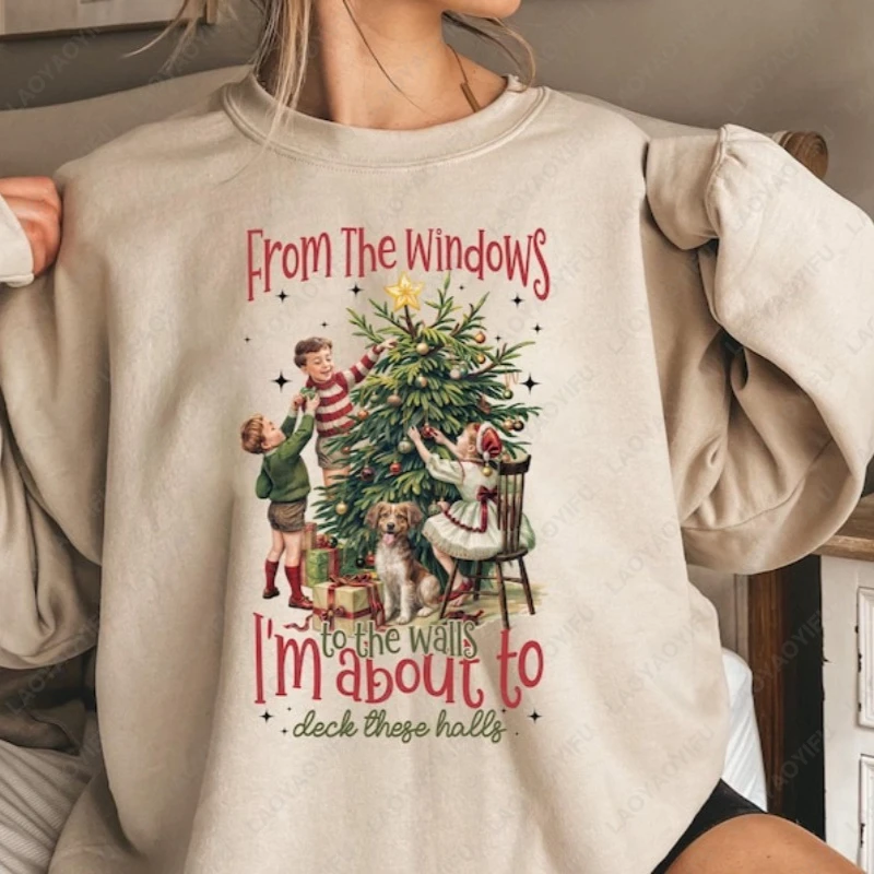 Das janelas para as paredes, estou sobre a baraja esses salões, moletom engraçado, camisa de natal, presente, deck de natal, pulôveres dos salões