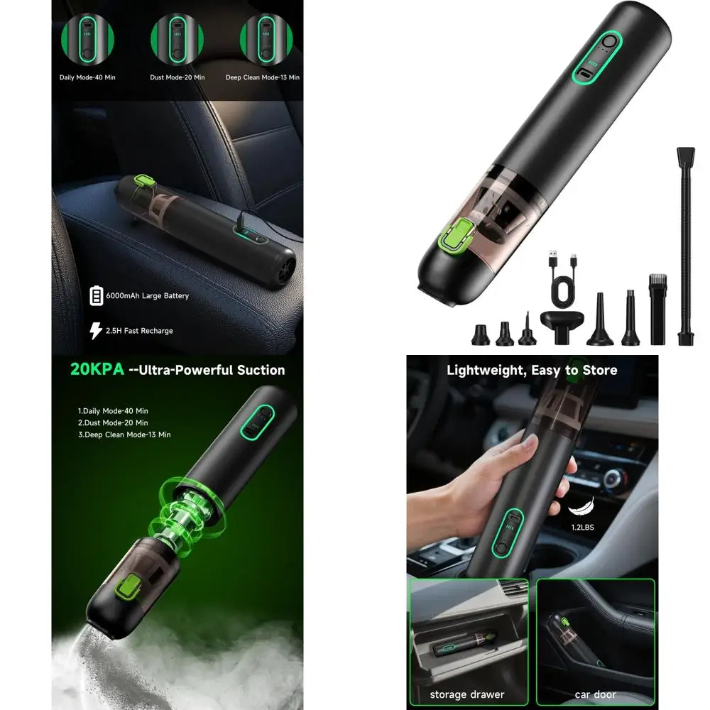 

Portable 4-in-1 Cordless Mini Vacuum Cleaner, 20000pa Suction, 3 Modes, Ideal for Car, Home, and Office.