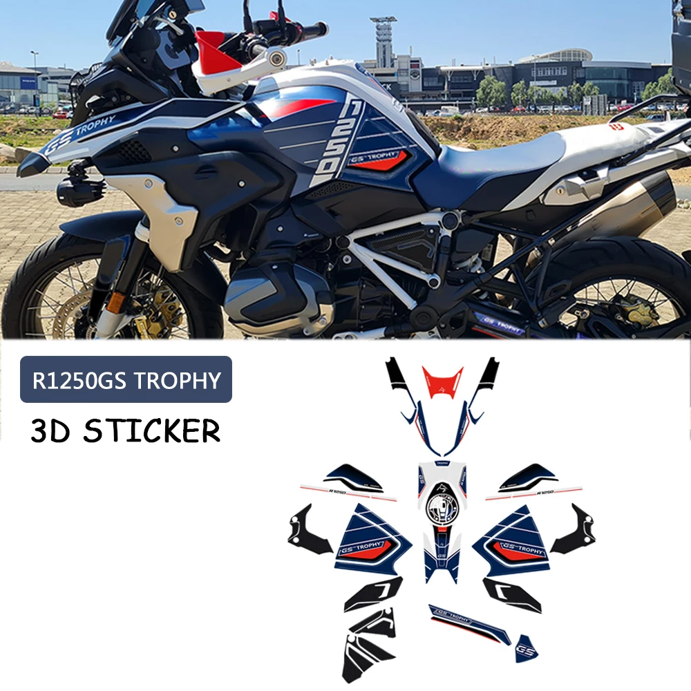 For BMW R 1250 GS 40th Edition R1250GS Trophy Retrofit Parts Accessories 3D Sticker Kit Motorcycle Paint Protection Decals