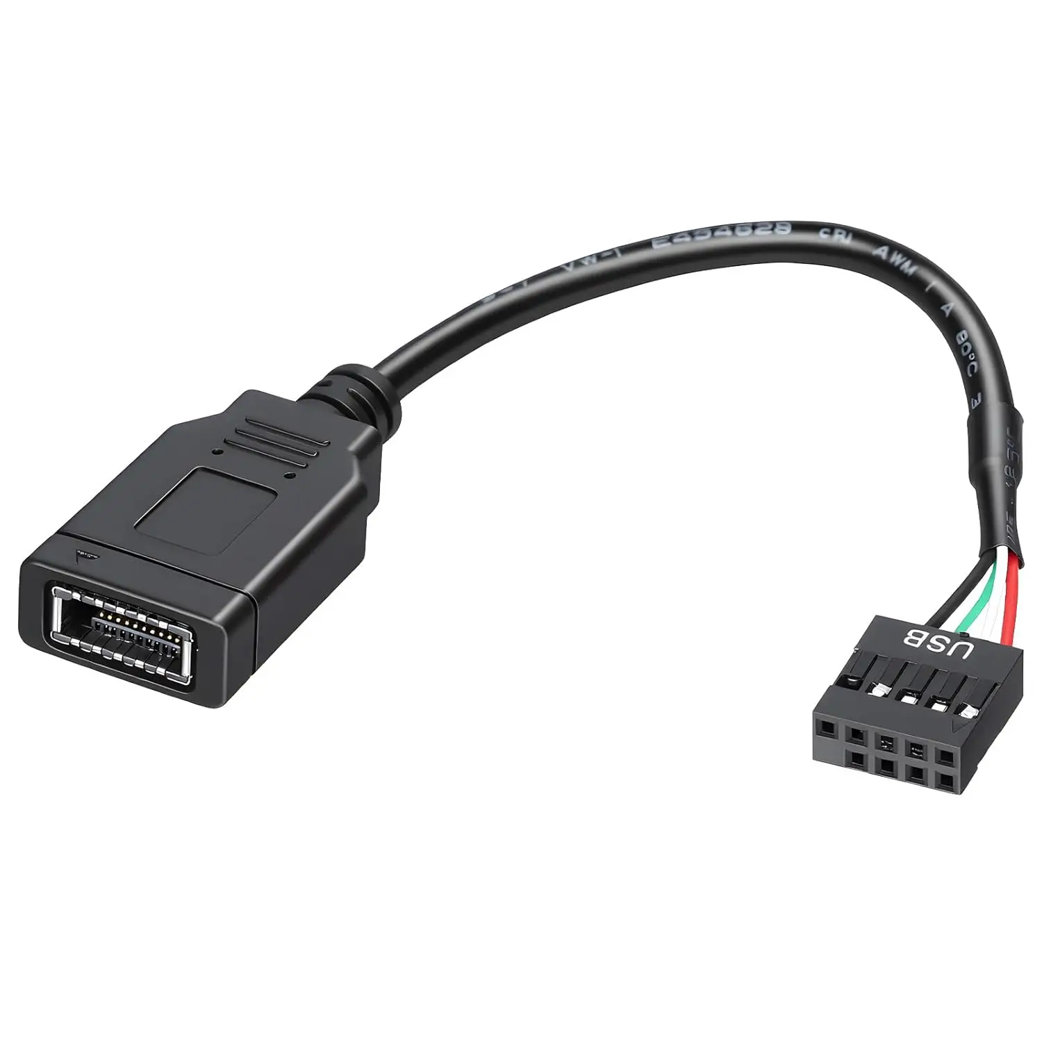 15cm USB 2.0 9Pin to TYPE E Cable Connector 480Mbps Motherboard Internal 9Pin to TYPE-E A-KEY for USB Front Panel TYPE-C Adapter