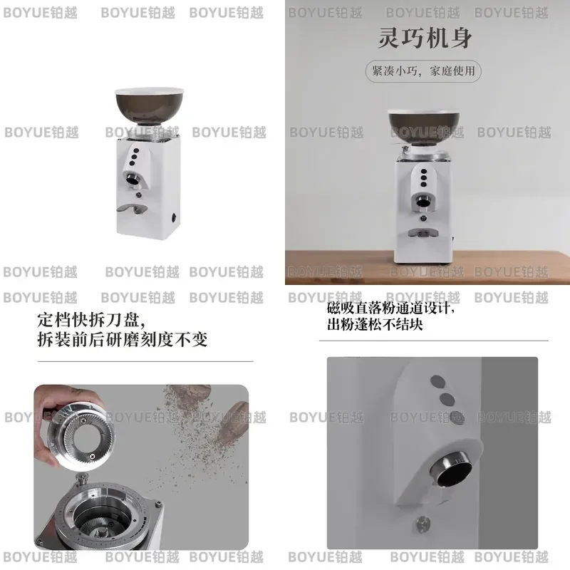 60mm Flat Burr Coffee Grinder Manual Hand Crank Mill for Espresso Drip Brew Home Commercial Use Stainless Steel Bean Grinding