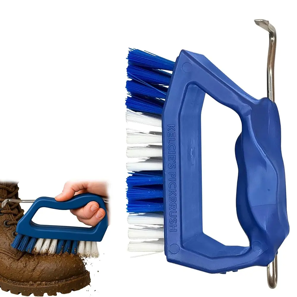

Kelcie's Handheld Shoe Cleaning Brush with Pick for Cleaning Mud Off Shoes in Minutes - Boot Brush & Cleat Cleaner for Golf,