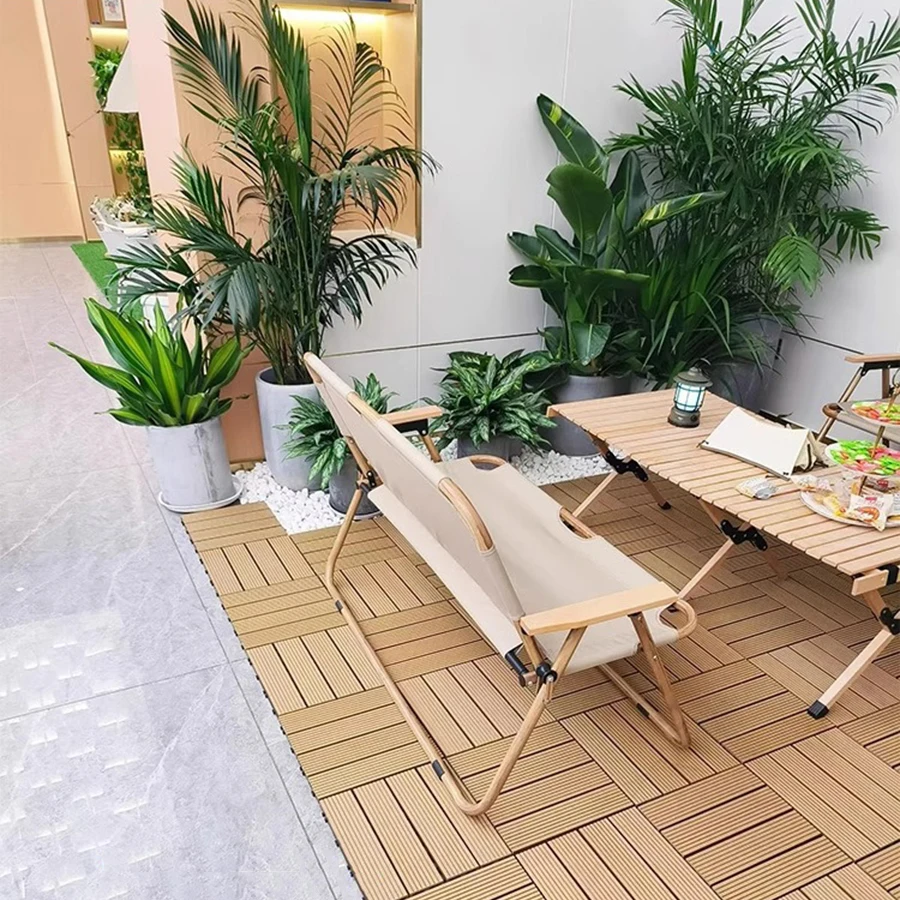 Outdoor Splicing Plastic Wood Flooring, Balcony, Self Laying Terrace Renovation Flooring, Home Decoration Courtyard Floor