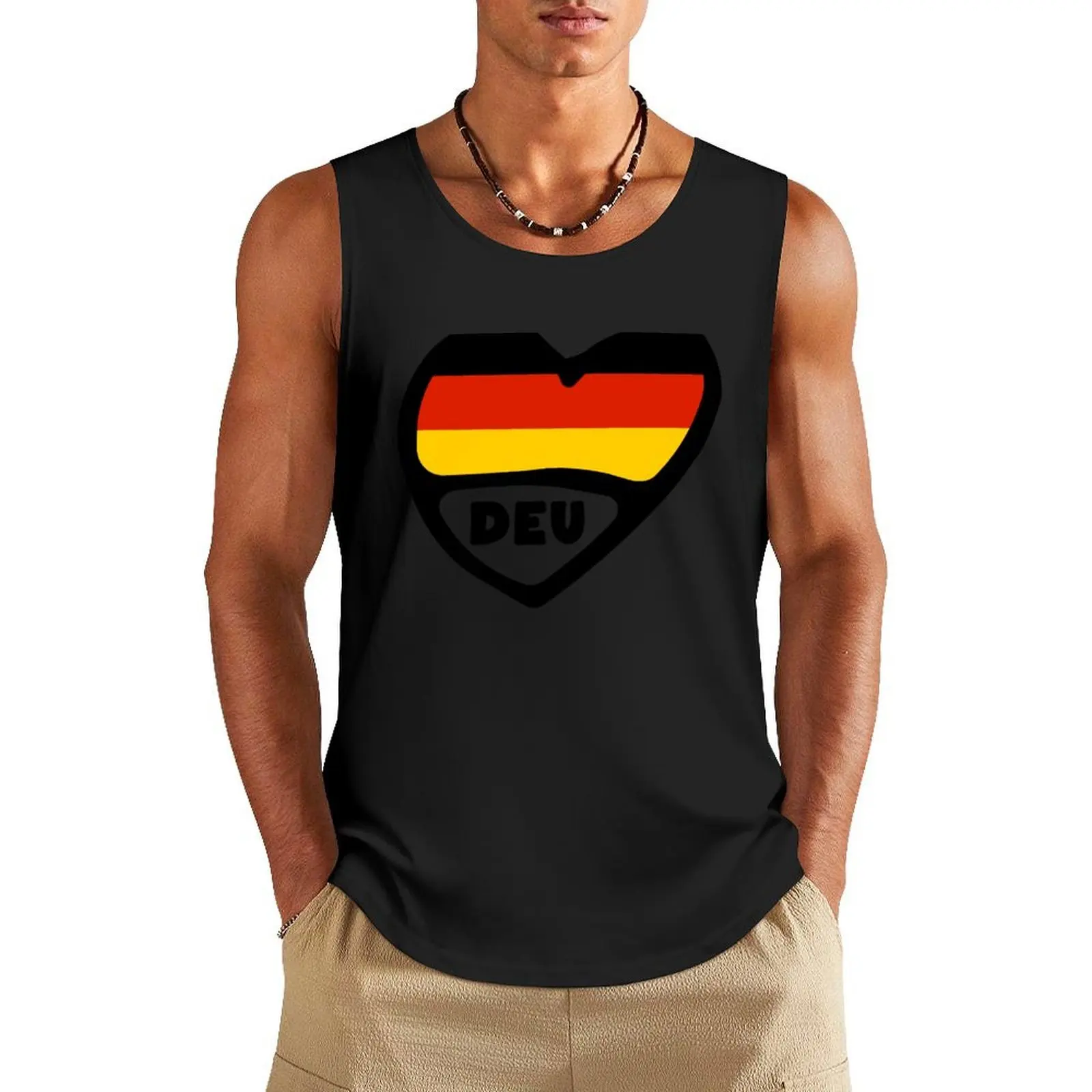 

Germany Country Code Flag Heart, DEU Tank Top Japanese t-shirt tops fashion 2025 man t shirt gym