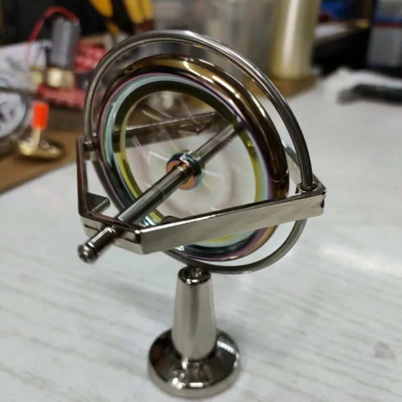 Ultra precision gyroscope electric start metal mechanical balance brass flywheel anti gravity student science boy