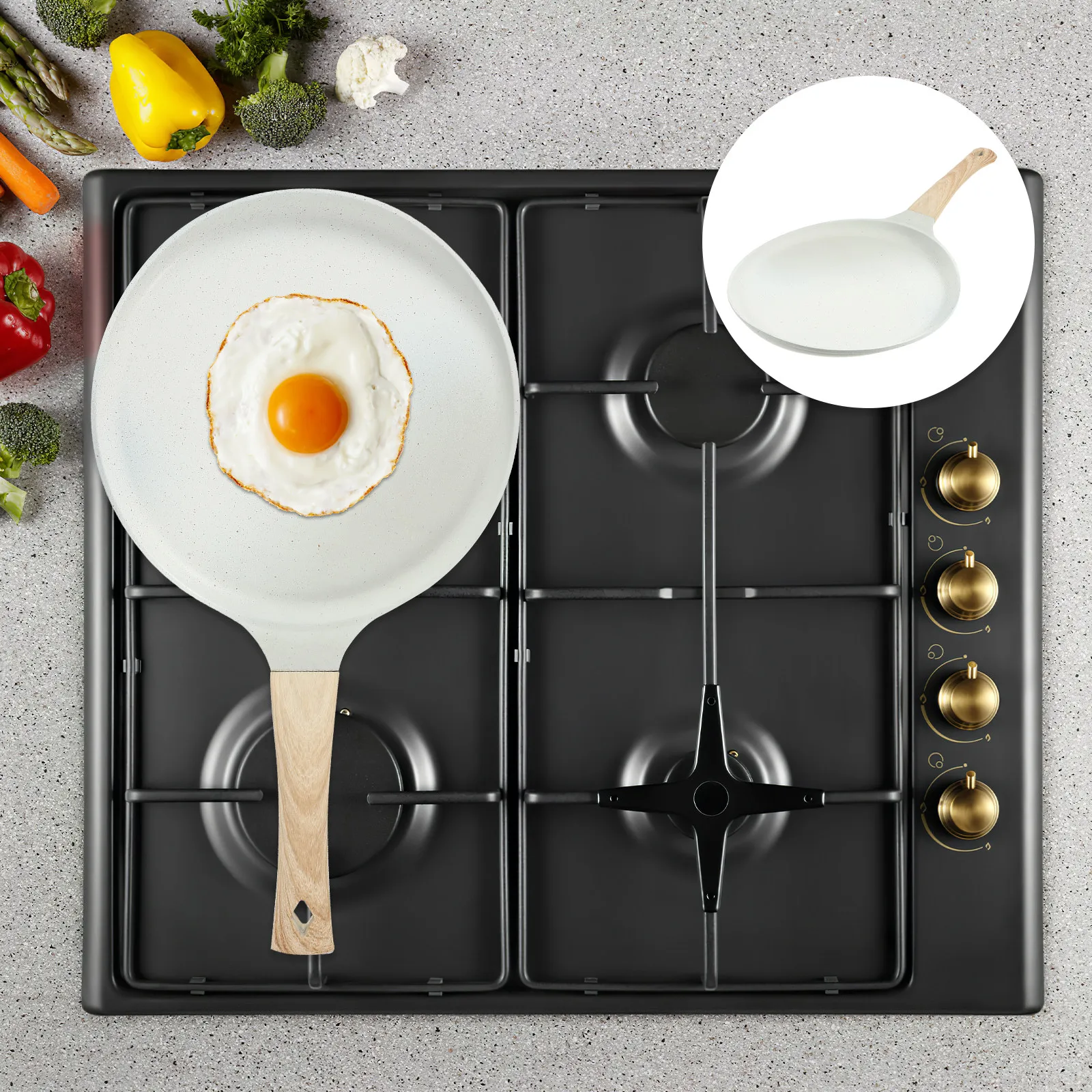 

Сковорода-гриль с антипригарным покрытием из медицинского камня для домашней готовки: яиц, стейков. Равномерный нагрев, легкая и удобная ручка.