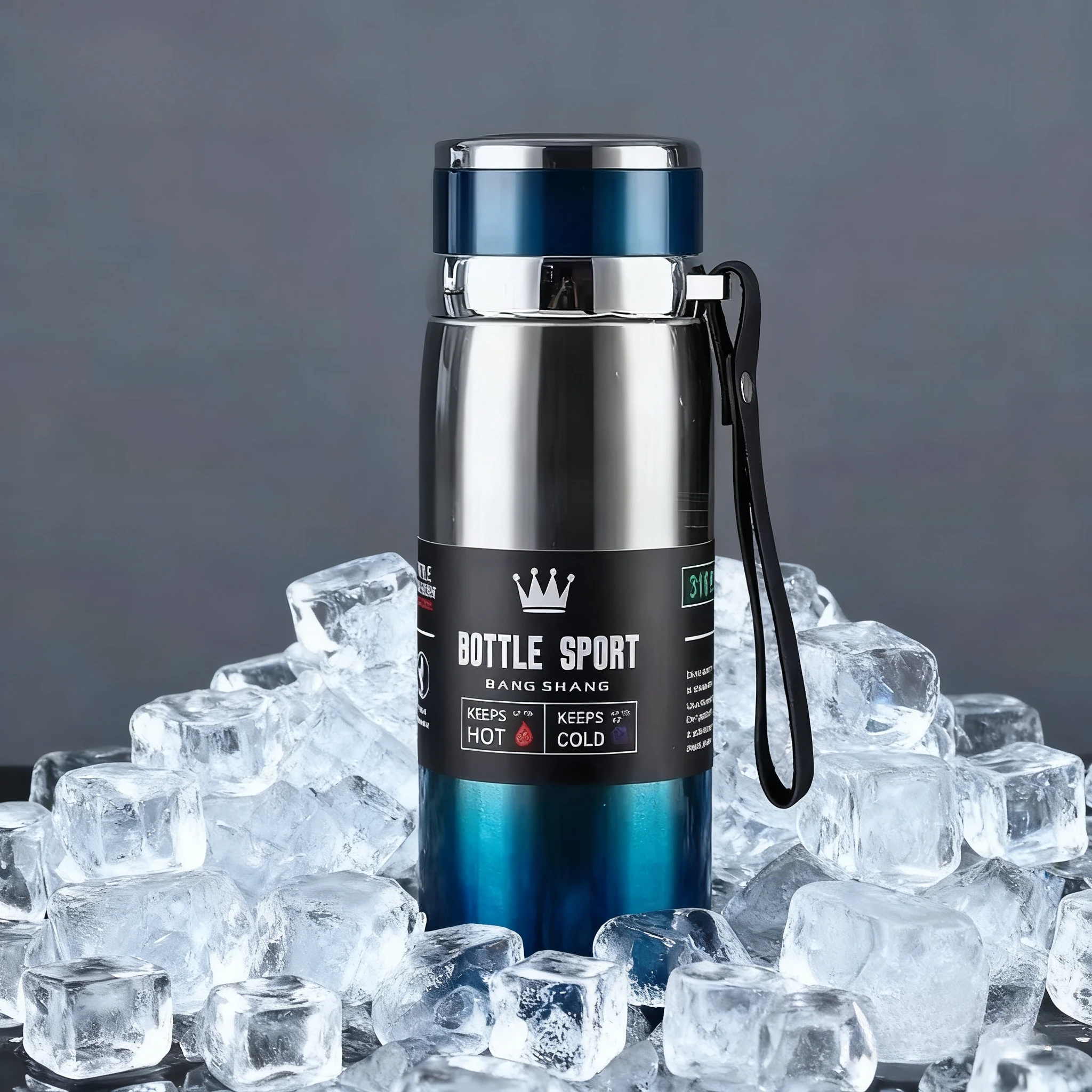 Taza de agua de gran capacidad de 33,8 oz, taza aislante para coche, taza con pajita Simple para oficina, botella de agua térmica con vaso de hielo de acero inoxidable