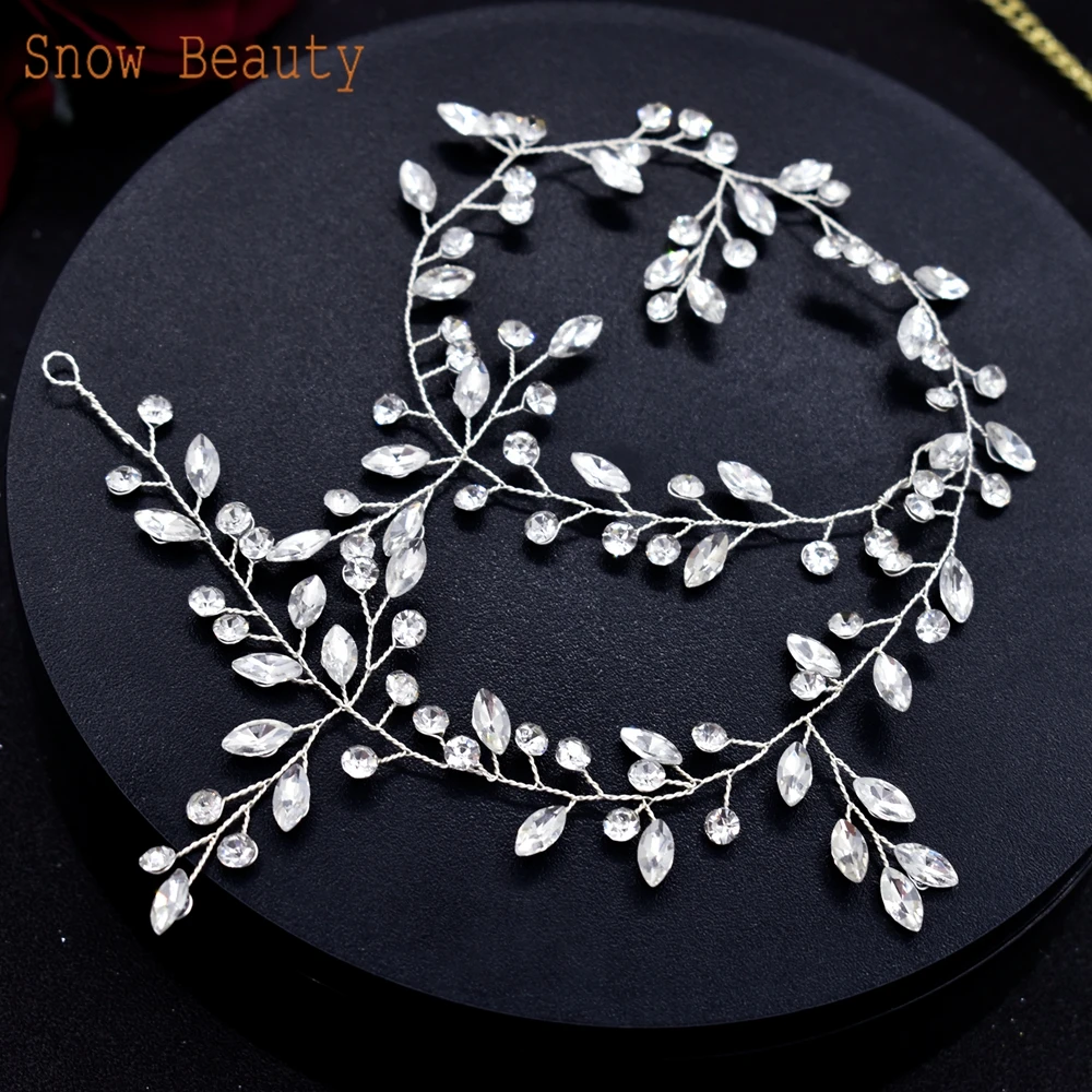 A414 Rhinestone Tiaras Bridal Hair Accessories Headband Wedding Hairpiece Head Jewelry for Women Tiaras and Crowns for Bride