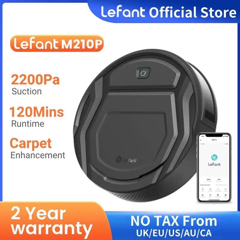 Lefant M210 Pro Robot Vacuum Cleaner with 2200Pa Suction,WiFi/Alexa/APP/Bluetooth,Schedule Cleaning,Self-Charging,Smart for Home