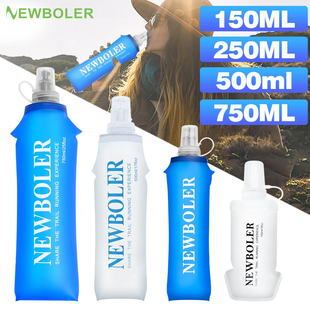 

250/500/750ML Soft Flask Folding Collapsible Water Bottle For Running Backpack TPU BPA Free Outdoor Sport Portable Water Bag