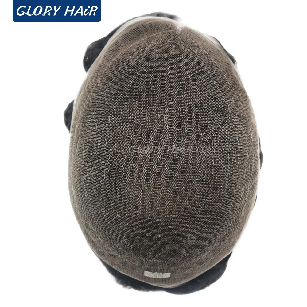 Breathable French Lace Men Toupee 8*10 Human Hair Natural Looking Male Hair Prosthesis 100% Density Hair Replacement Wig For Men
