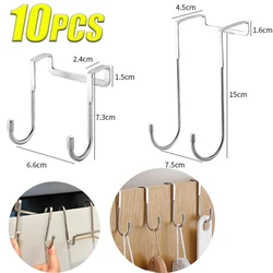 Door Hanger Hook Stainless Steel Double S-Shaped Storage Hook for Bathroom Kitchen Wall Door Organizer Wall Mounted Hooks