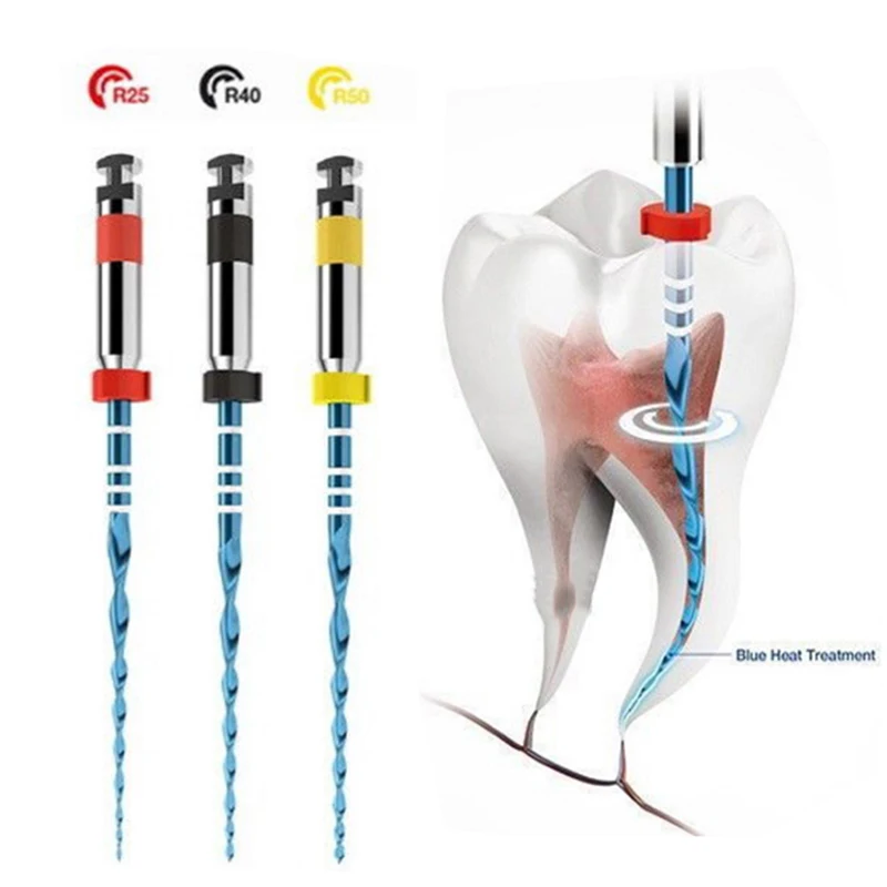

30 шт./5 упаковок Стоматологические сабельные синие файлы R25 Активация тепла Роторный эндодонтический напильник NiTi Стоматологические только одна файла Стоматологическая эндодонтическая