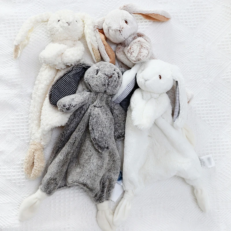 11’’ Mini Plush Rabbit Comforter Sleeping for Doll Mood Appease Baby Infant Gift