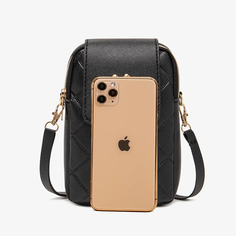 Phone Bag For i15 ProMax New Double Heron Hardware Hanging Ornament Crossbody  Wallet Foreign Trade Bags Fashion Shoulder Bag