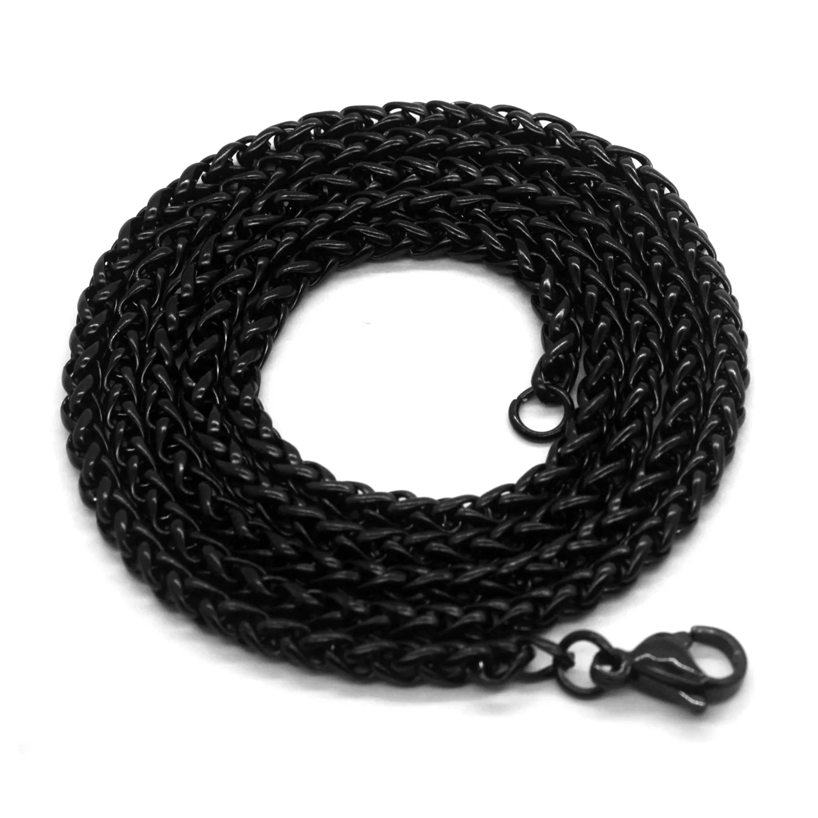 HNSP 3MM-8MM STAINLESS STEEL Black TWIST CHAIN NECKLACE FOR Men Goth  Jewelry Punk Male Neck Pendant Accessories