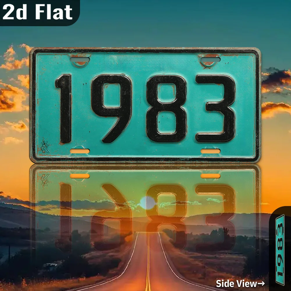 2D Flat, 1pc 1pcs Vintage 1983 Aluminum Wall Sign - Retro Metal Suitable for Home Decor, Garage, Cafe, Bar Decoration, Year-Roun