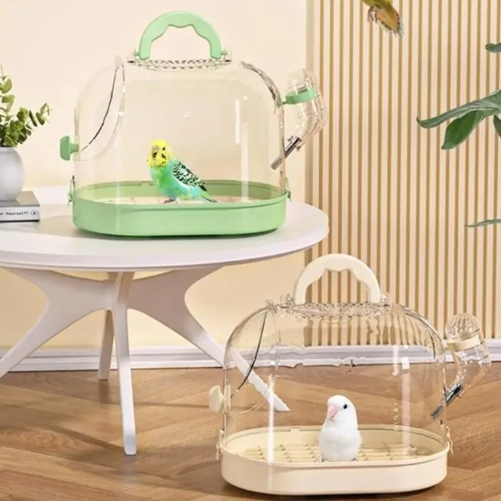 

Portable Bird Transport Cage Escape-Proof Buckle Safe Lock Parrot Cage Breathable Clear Window Parrots Carrying Case Small Bird