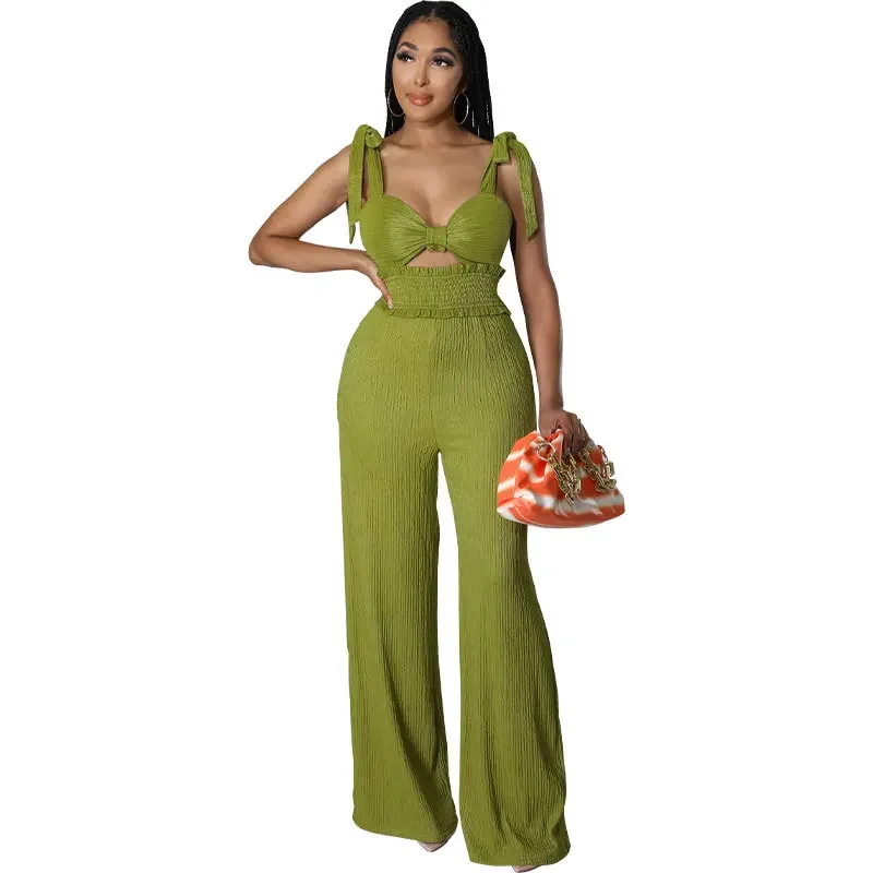 Sleeveless and Bare Shoulders Wide Leg Jumpsuits Summer Jumpsuits for Women Outfits Elegant Romper Vintage Streetwear Overalls