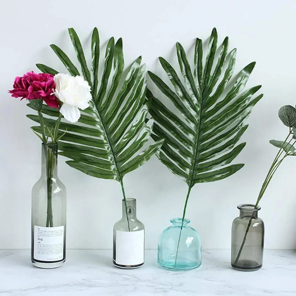 

90pcs Artificial Palm Leaves Lifelike Greenery Fake Plants For Home Office Wall Decor Party Garden Staircase Pipe Cover