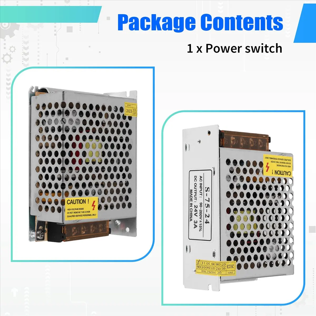 Delighted- 24V 3A Transformer Switch Power Supply 60W LED Strip Switch Driver for CCTV Industrial Control Power Supply Adapter