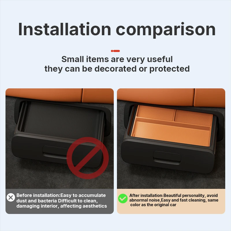 ل Xiaomi Yu7 2025 2026 تحت مقعد صندوق تخزين حقيبة اكسسوارات السيارات درج نوع المنظم تخزين علبة الصندوق السفلي