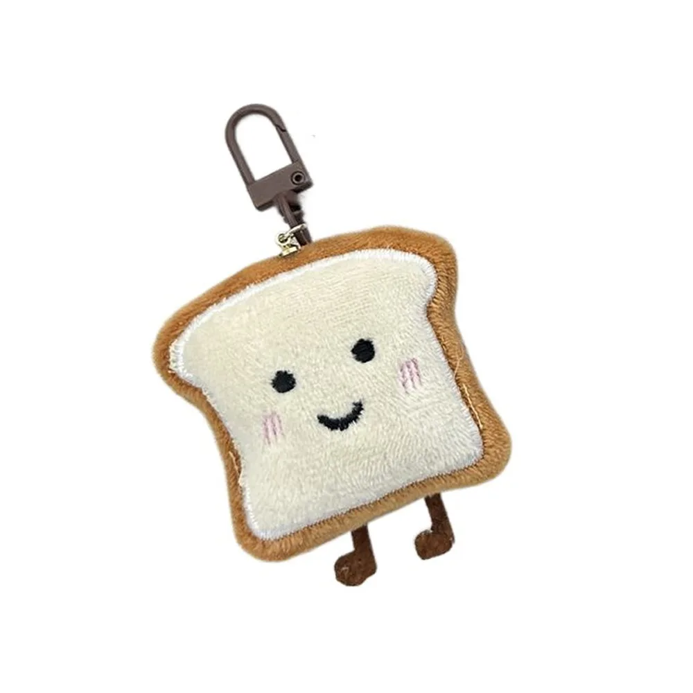 Toast Bread Plush Bread Keychain Charm Decoration Bread Keyring Cartoon Keychain Cute Key Chain Car Key Chain