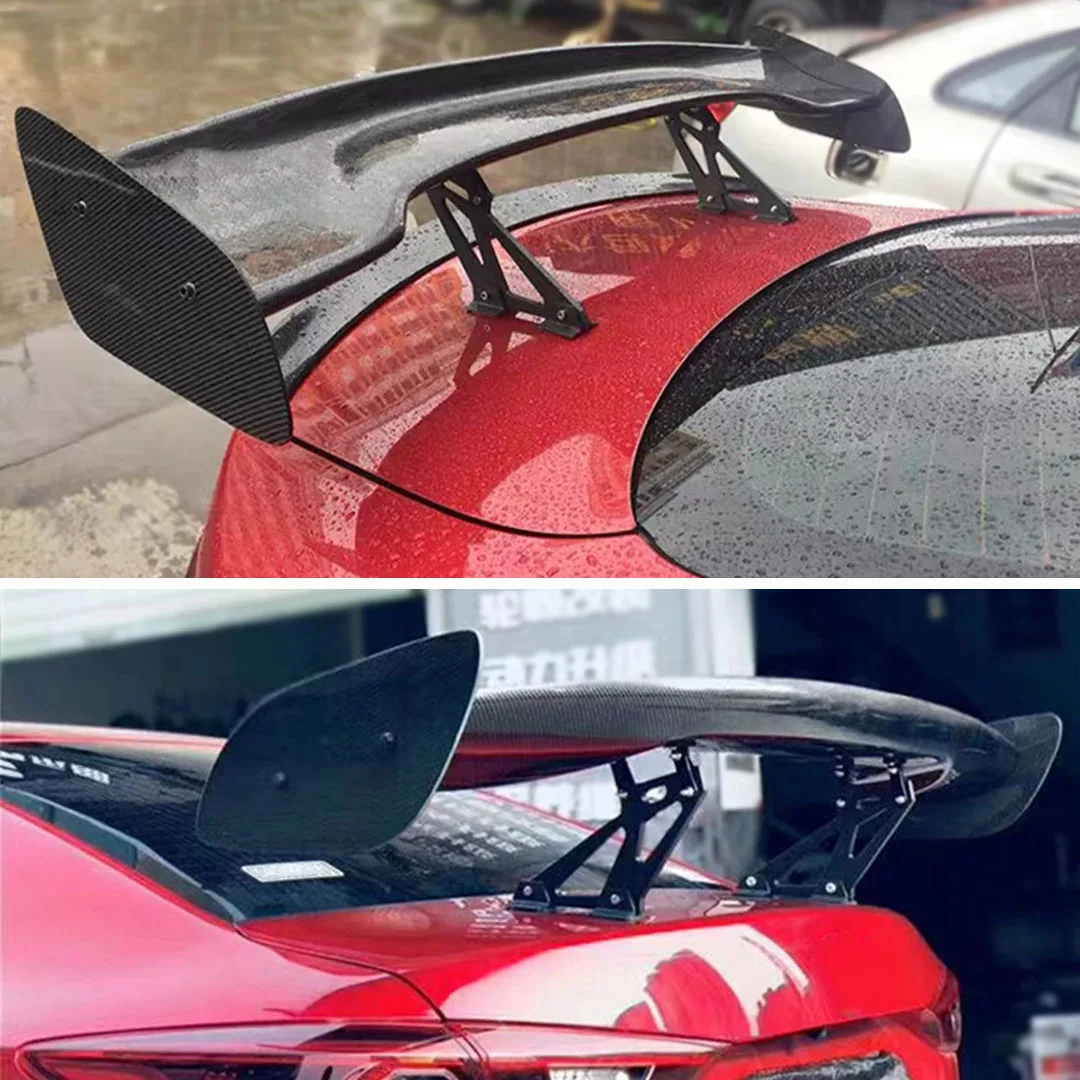 

Suitable for 99% universal GT style rear spoiler wing exhaust dam, body decoration carbon fiber racing modification accessories