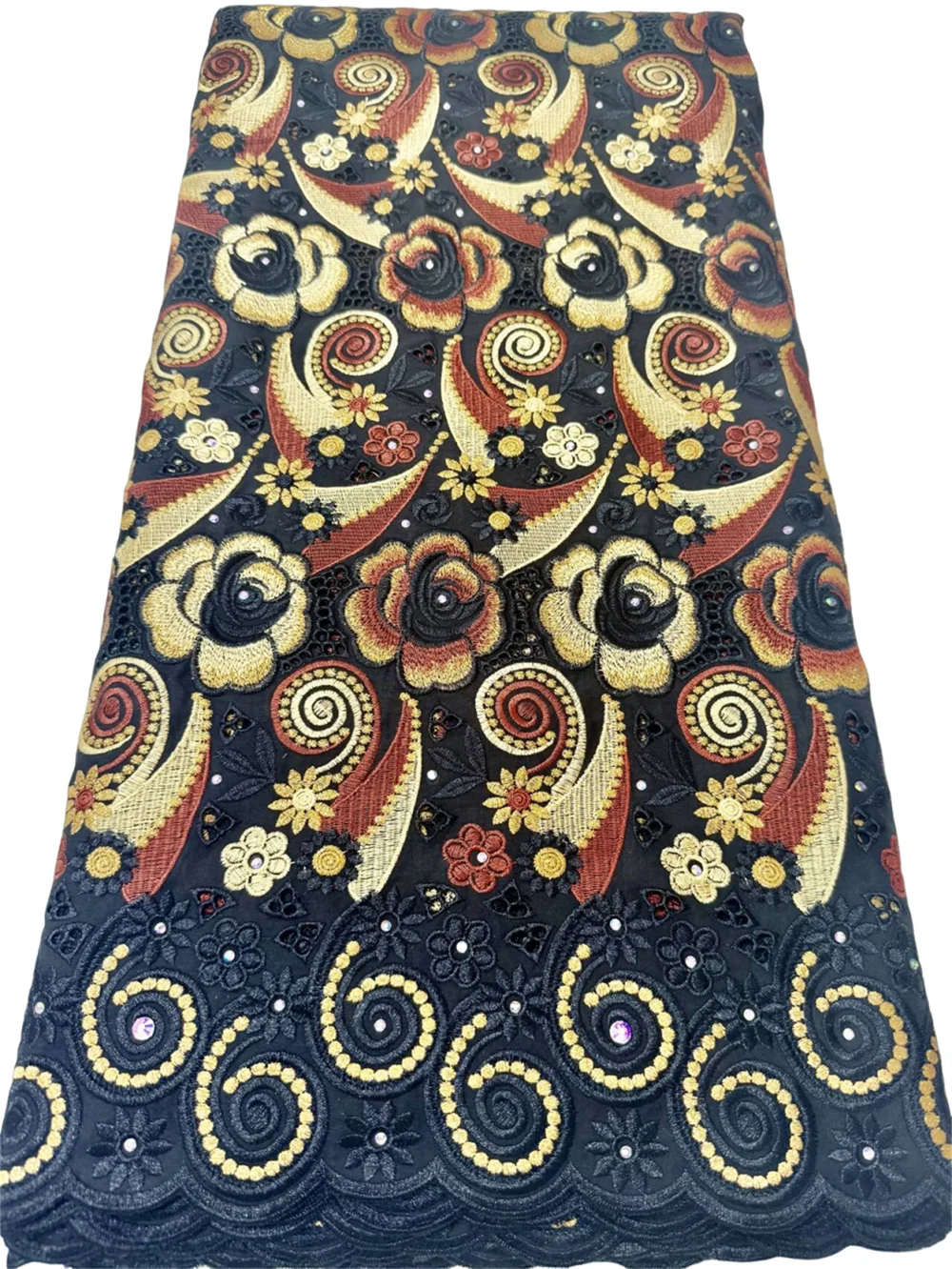 

Original African Handcut 100% Big Cotton Lace Fabric 2025 Austria Swiss Lace Fabric With Stones For Sewing Nigerian Woman Dress