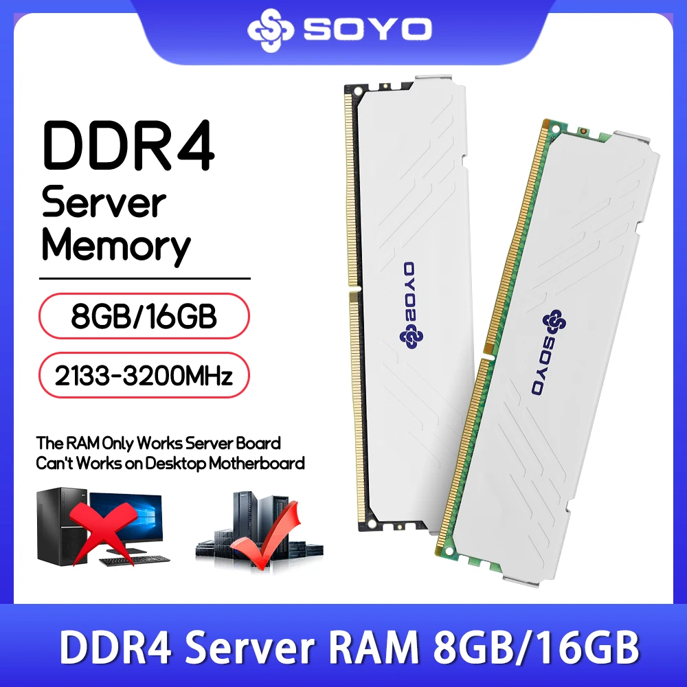 

MOUGOL DDR4 8GB 16GB Server Memory RAM Heatsink 2133 2400 3200MHz REG ECC RAM DDR4 2Rx4 PC4-2133P 1.2V Support X99 Motherboard