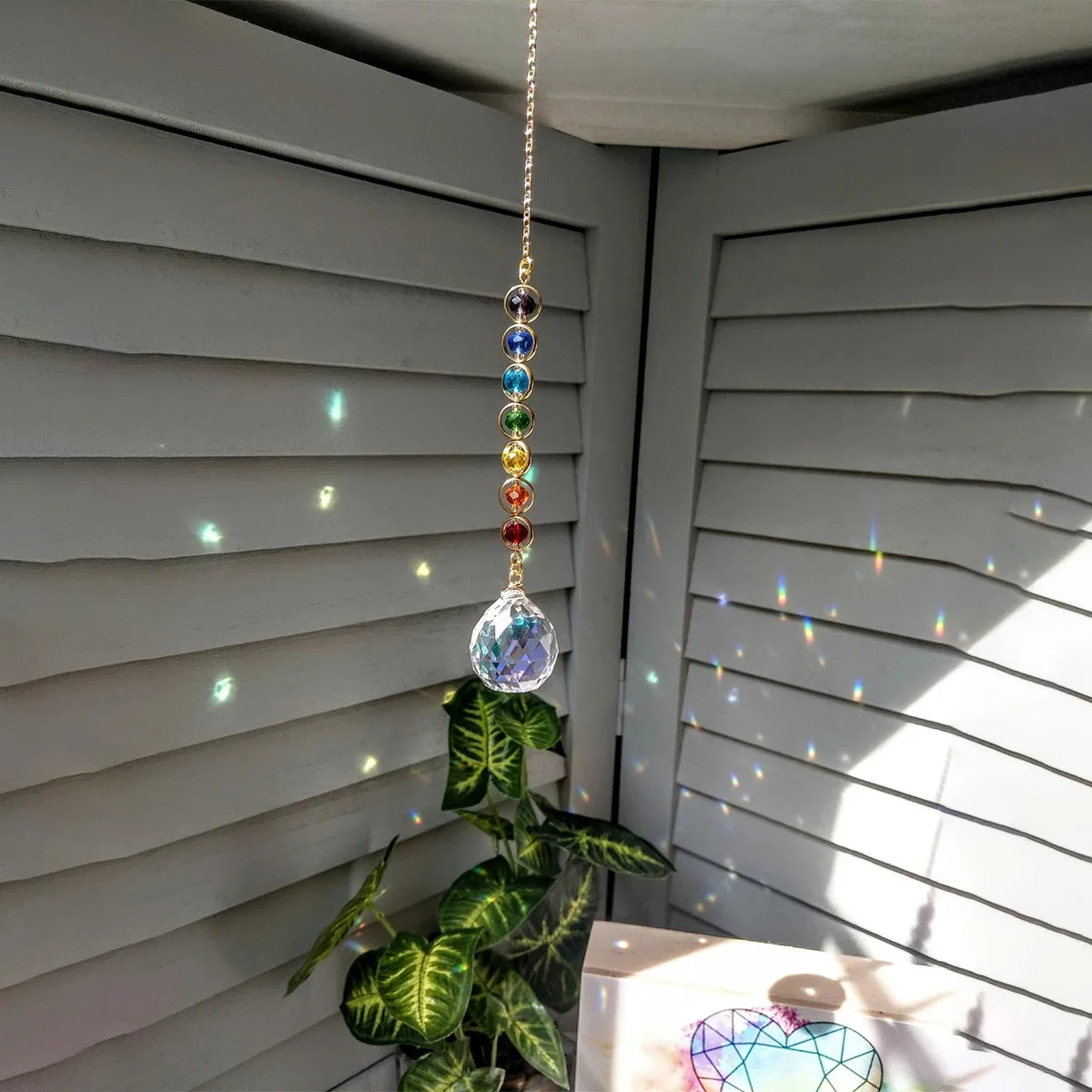 Crystal Suncatcher Mobile / Meditation / Home Decor / Rainbow Maker / Prismatic Suncatcher (Rainbow and Whimsy)