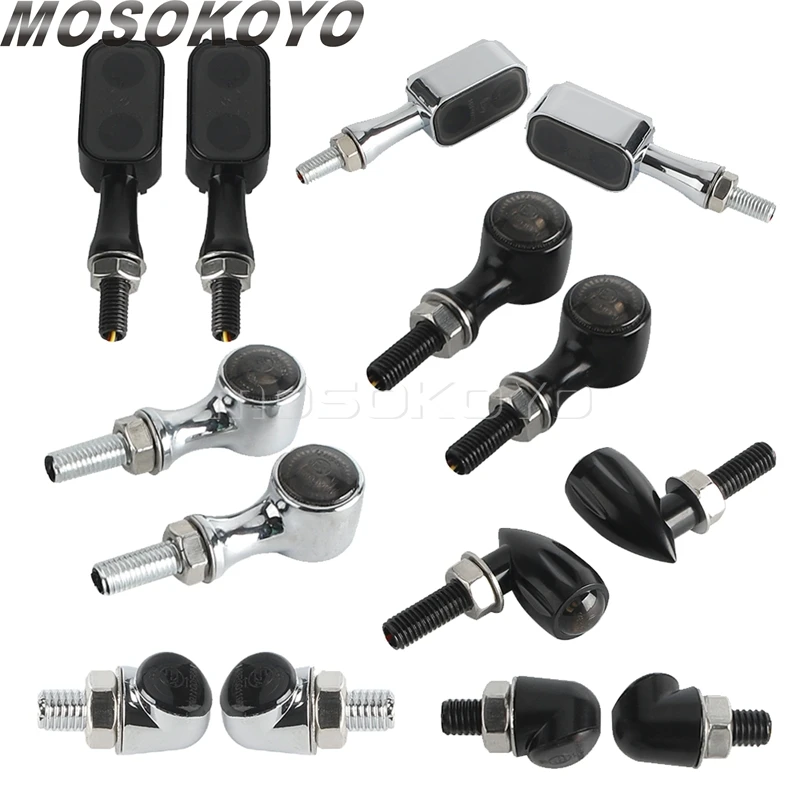 8 مللي متر دراجة نارية صغيرة LED بدوره مصباح إشارة رصاصة ضوء وماض لكاواساكي سوزوكي ياماها دوكاتي هارلي هوندا مقهى المتسابق بوبر