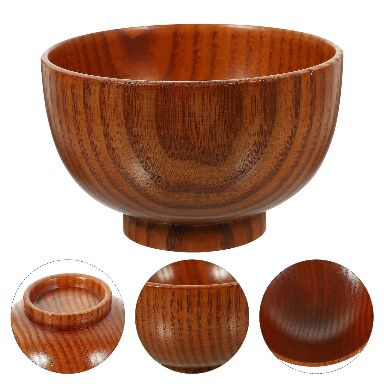 

Acidwood Premium Wooden Food Sturdy Breakfast Bowl For Home Supplies Children Reusable Dinner Bowl Set Smooth Surface