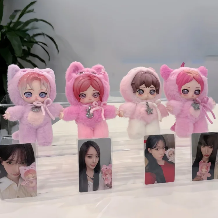 Original PopMart Aespa Fluffy Friends Serie Blindbox Weiche Puppe Schlüsselanhänger KPOP Idol Merch Niedliche Schreibtischdekoration Geschenk für Fans Spielzeug – Detail 3