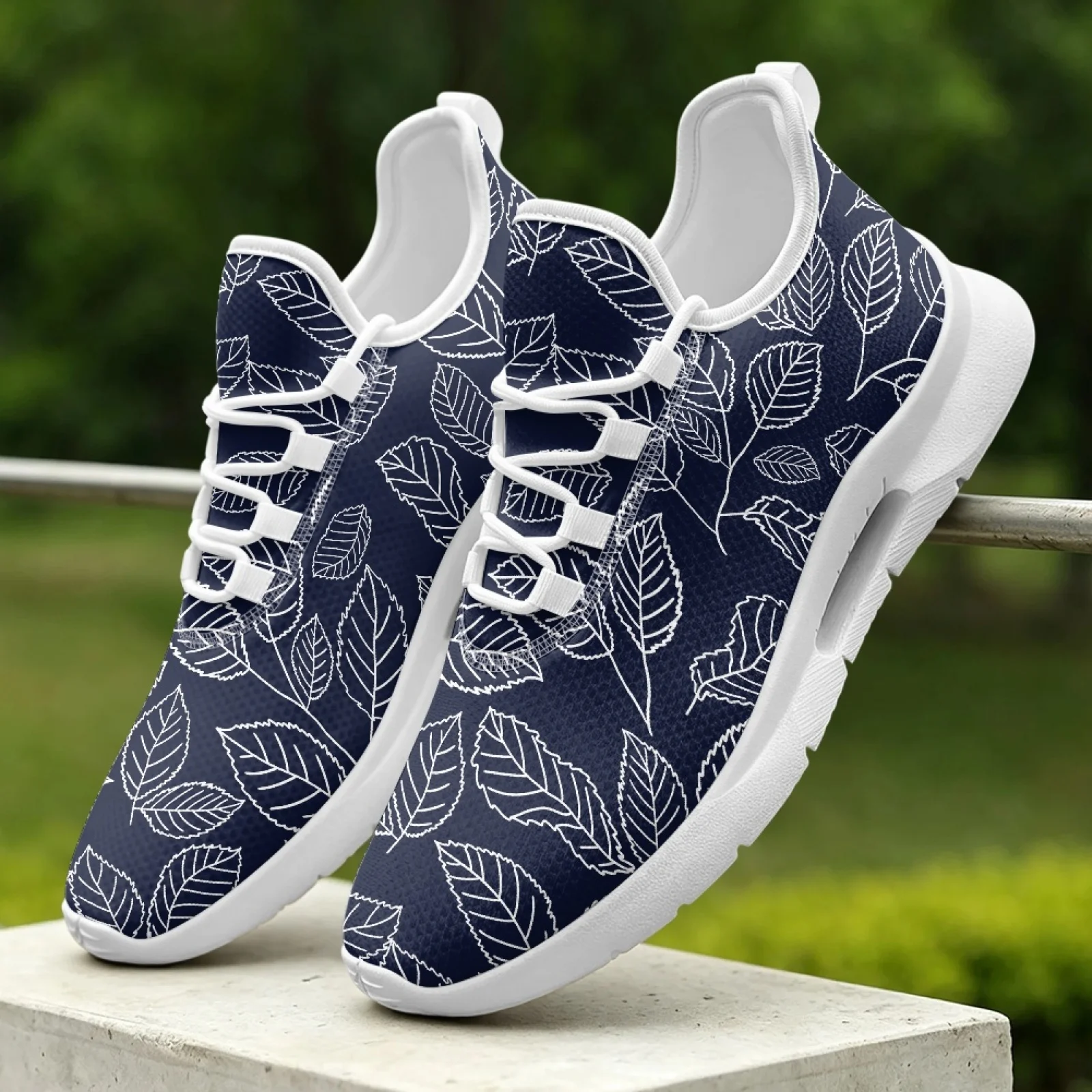 XIXIRIMIDO Lace-up Casual Shoes Mens Sneakers Comfortable Mesh Breathable Walking Shoes Women's Lightweight Sneaker Soft Leaf