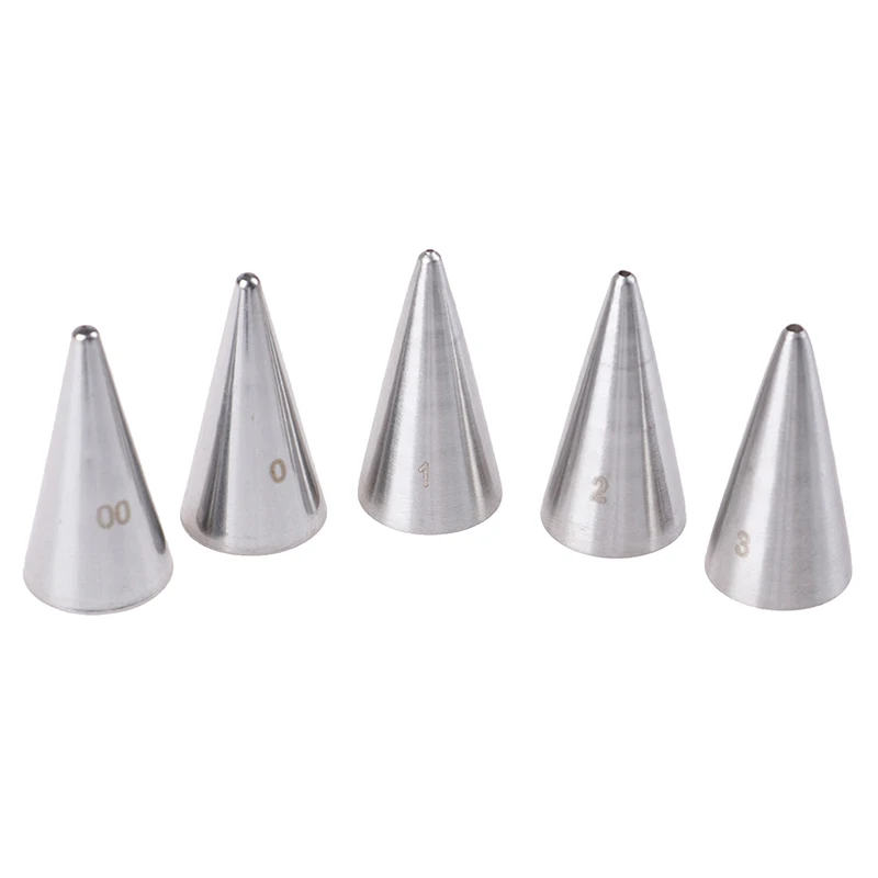 Sterk corrosieresistand 5pcs Round Fine Hole Icing Piping Nozzles Cream tips Decoreren Pasthulppas