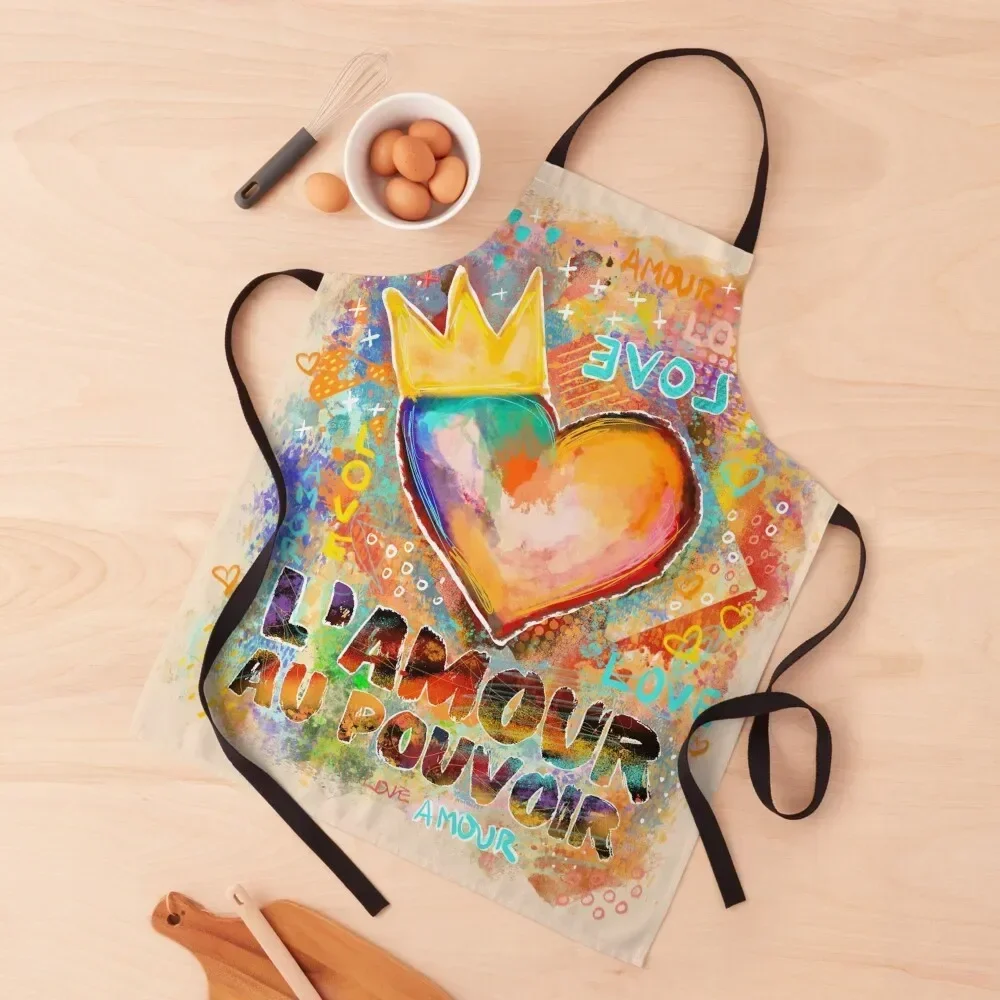 

L'amour au pouvoir Apron Household Items Useful christmas kitchen esthetician kitchen girl Apron