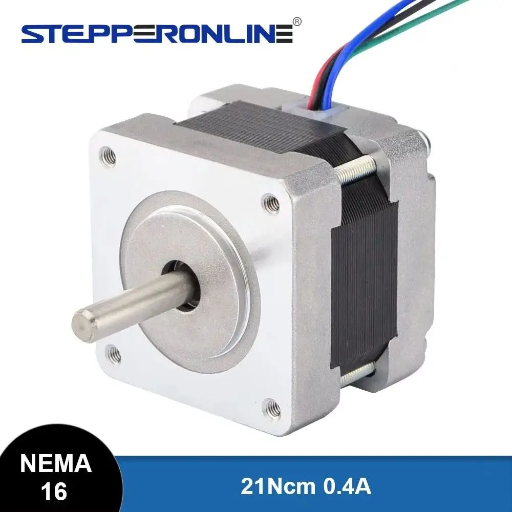 

STEPPERONLINE Nema 16 Шаговый двигатель Биполярный 1,8 градуса 21 Нсм 0,4 А 39x39x34 мм 4 провода 3D-принтер с ЧПУ