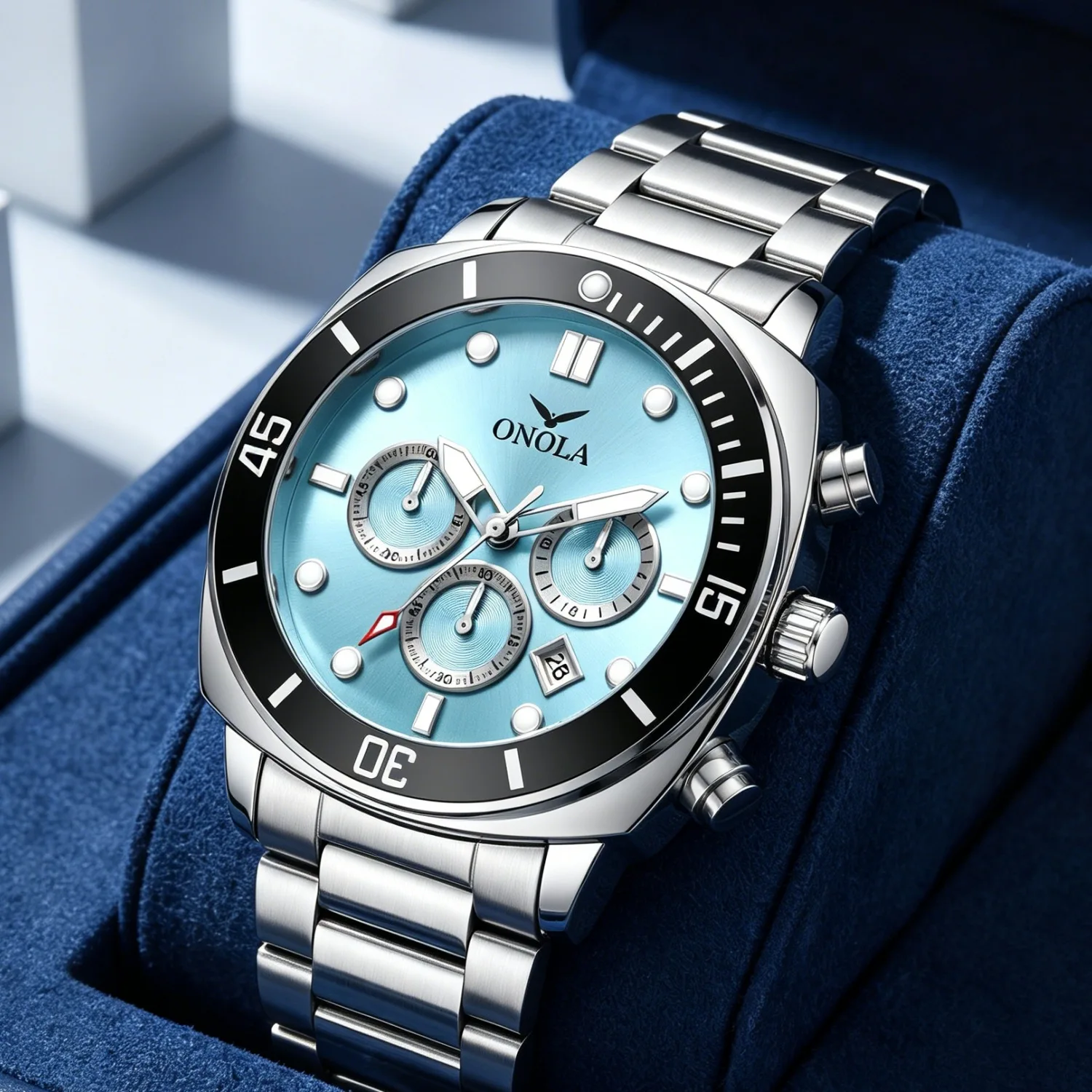ONOLA Brand Solid Core Steel Strip Business Casual Men's Watch Waterproof Multifunctional Calendar Quartz Watches for Men