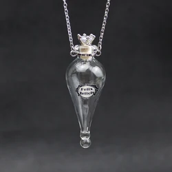 1PC  Felix Felicis Magical Potion Necklace Liquid Luck Bottle Long Water Drop Essential Oil Bottle Necklace