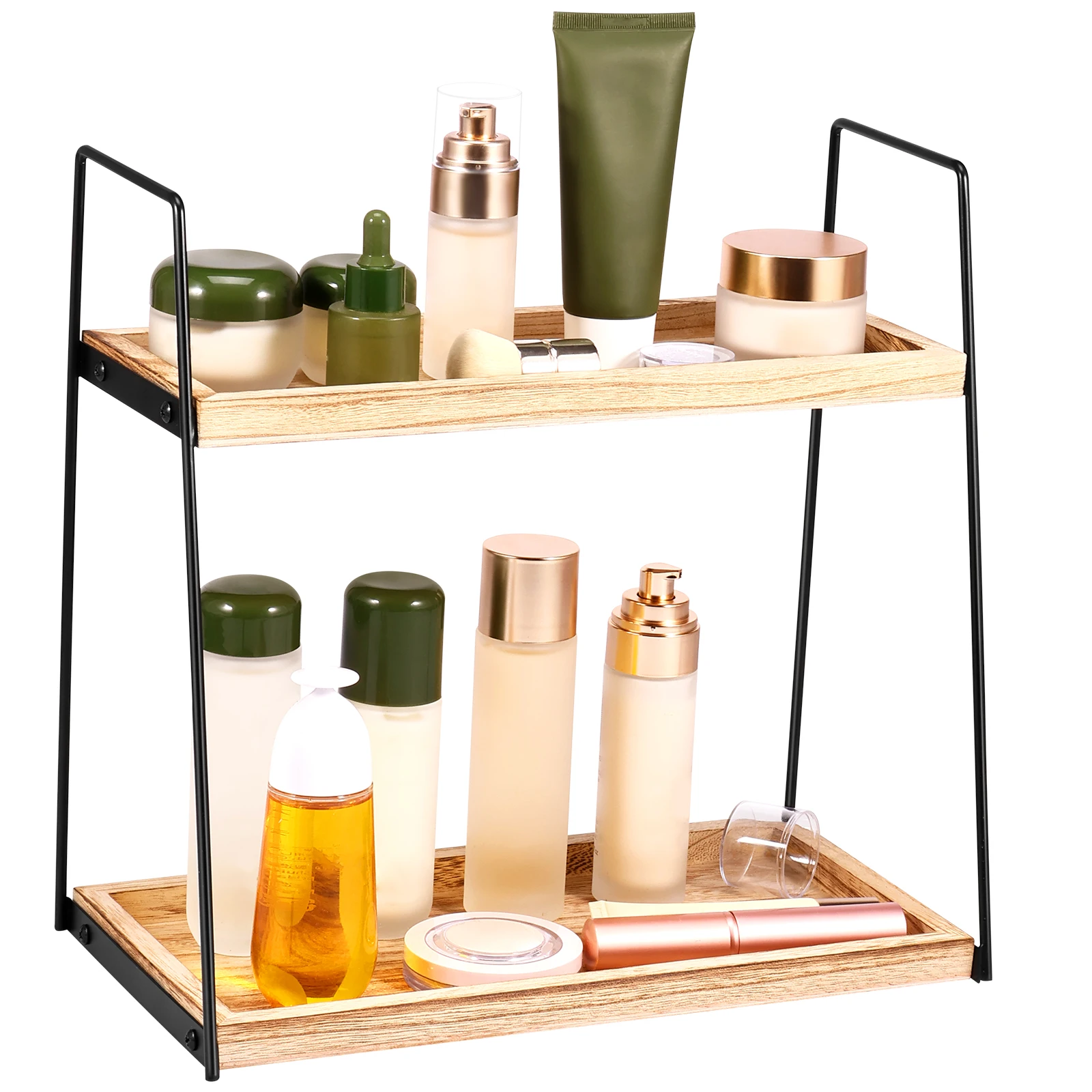 Bad Theke Organizer Rack 2-stufige Holz Kosmetik Lager regal platzsparende Arbeits platte Steh gestell Mehrzweck Eitelkeit