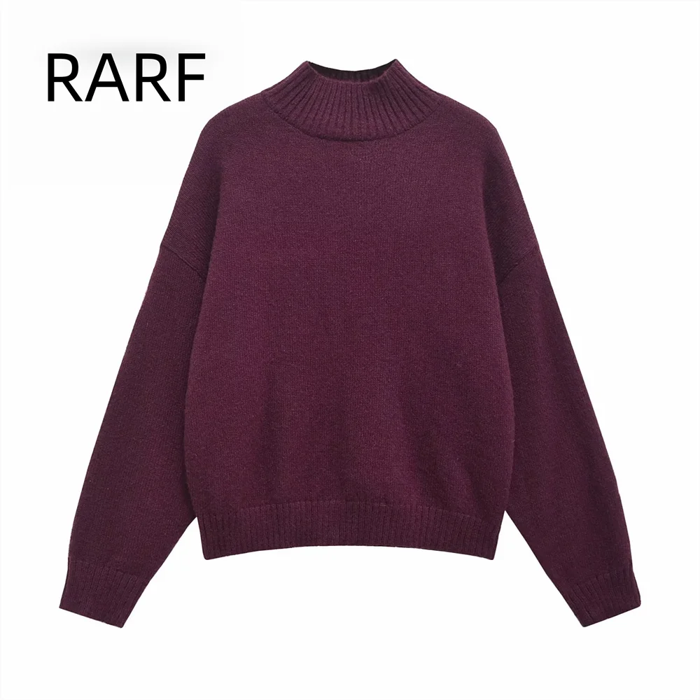 

New autumn and winter women's clothing Hepburn style fashionable soft basic high neck long sleeved cotton knit sweater