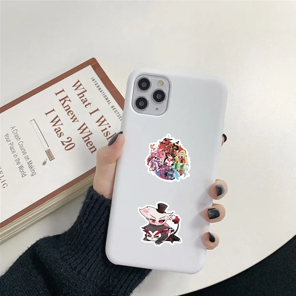 50pcs Hazbin Hotel Stickers Cute Cartoon Stationery Guitars Water Cups Skateboards Mobile Phone Labels Decoration Kids Gifts