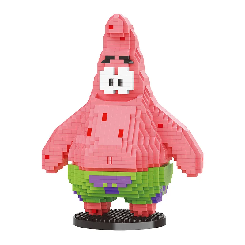 Anime SpongeBob SquarePants Micro particles Block City  Patrick Star Squidward Building Blocks Kids Toys Birthday Gifts