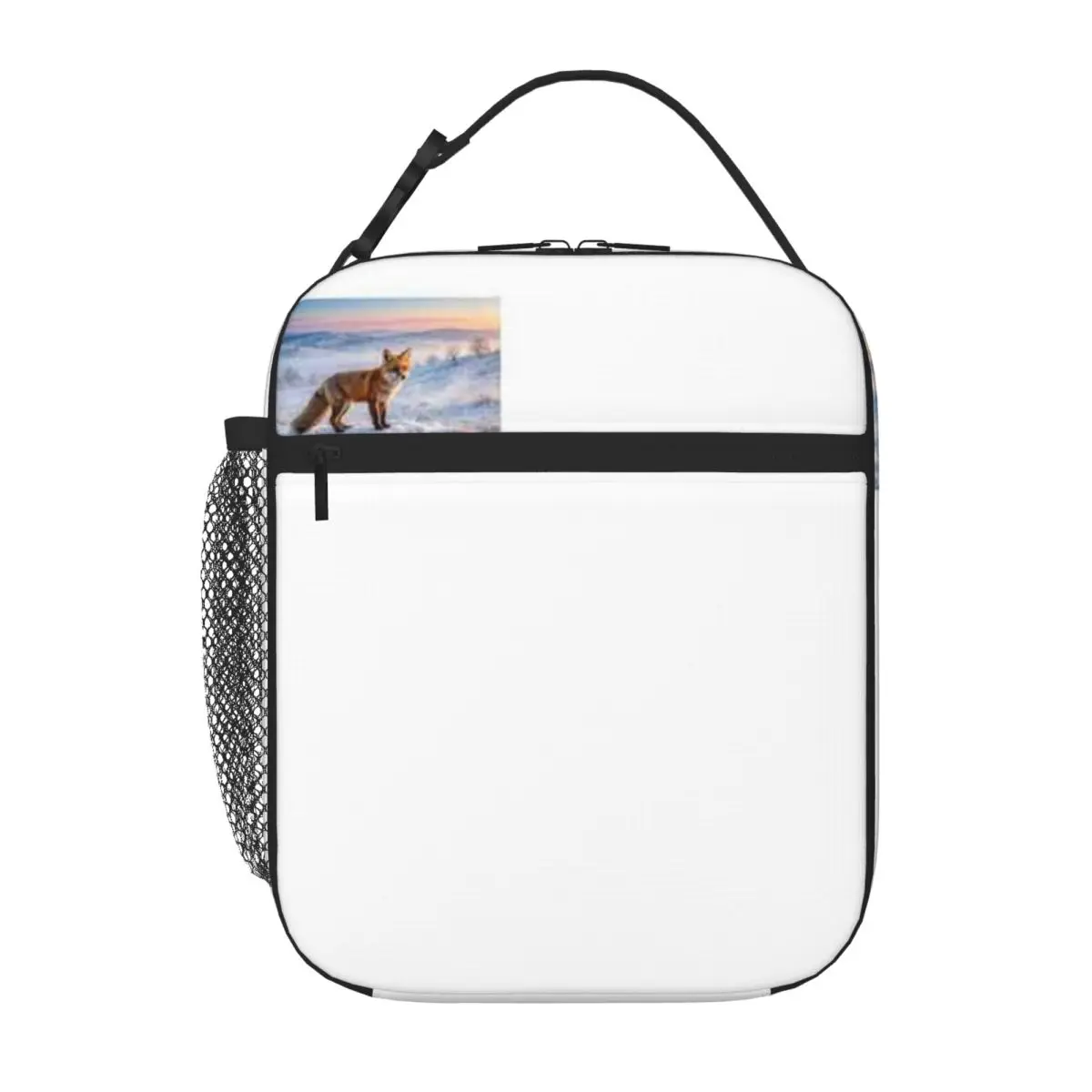 Bestselling Winter Sentinel Fox Hip Hop Canvas Lunch Bag Lake Picnic Picnic Lunch Bag
