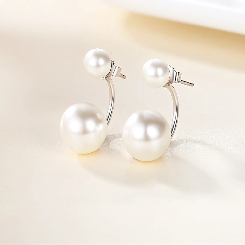 Natural Freshwater Pearl Earrings Celebrity Style Pearl Earrings Fashionable Detachable Two Pair of Silver Needle