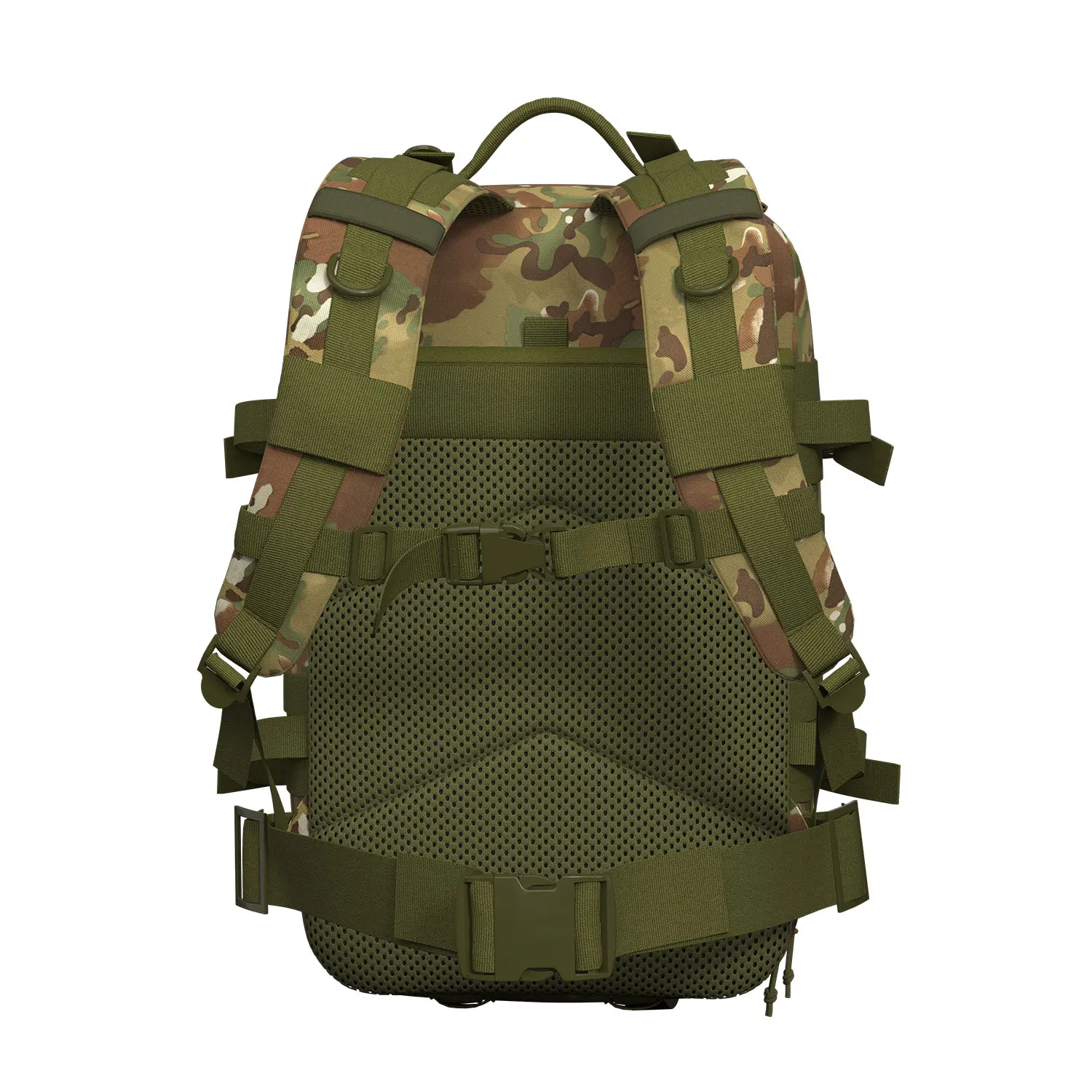 MT Military Tactical Backpack, Classic MOLLE Rucksack for Camping, Outdoor Adults, Hiking Bag, Woodland Camouflage