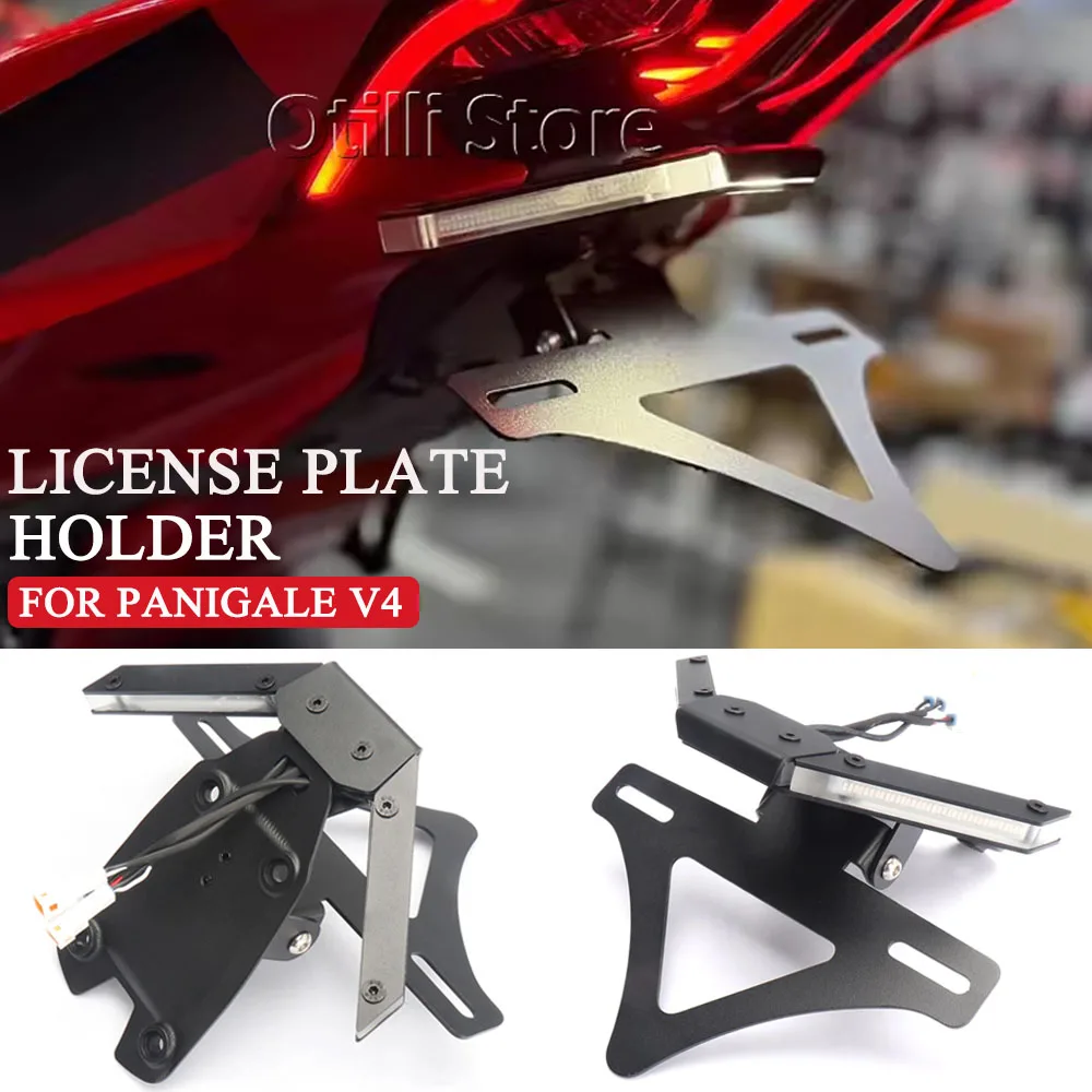 

For Ducati Panigale V4 2025 Motorcycle Accessories Number License Plate Holder Frame Rear Tail Tidy Fender Eliminator Kit