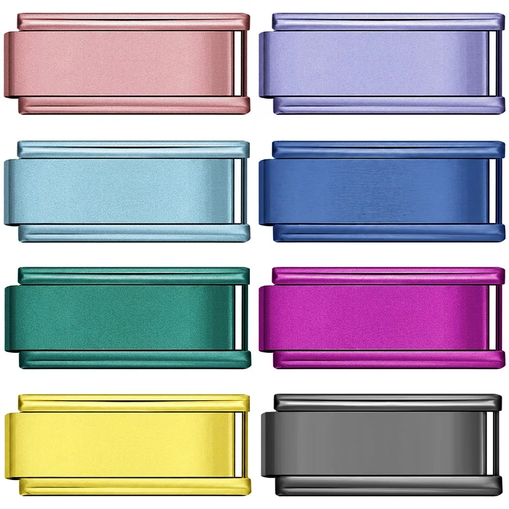 1pc Fashion 9x20mm Colourful Basic Italian Charm Link Stainless Steel DIY Making Bead Women Men Jewelry Accessory Daily Wearable