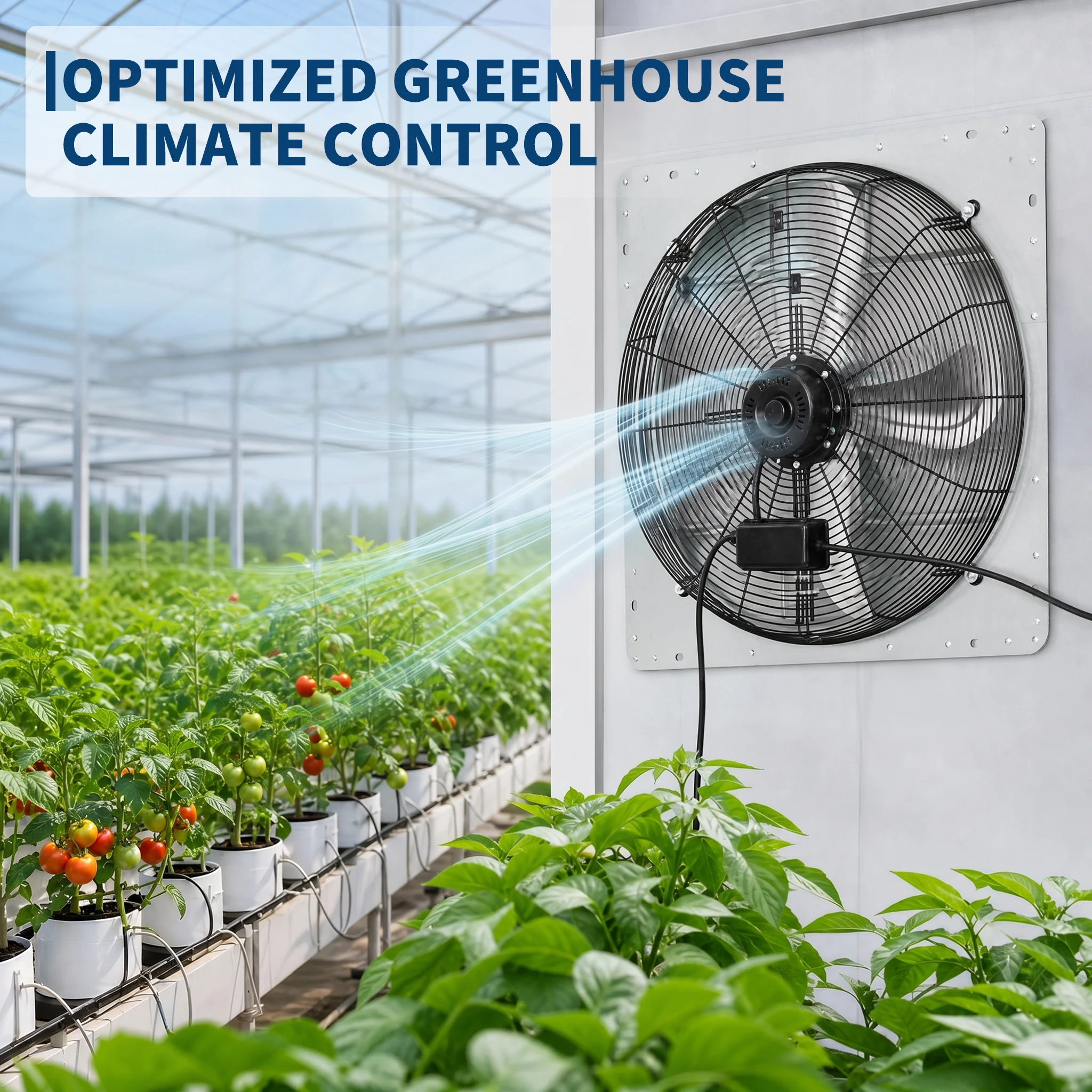 12/24 Inch Shutter Exhaust Fan, 5000 CFM Quiet Wall-Mounted Fans | Ventilation Fan with 6 Ft 3 Speed Adjustment ON/OFF Switch Cable, for Greenhouse, Shed, Basement, Kitchen, Attic Garage